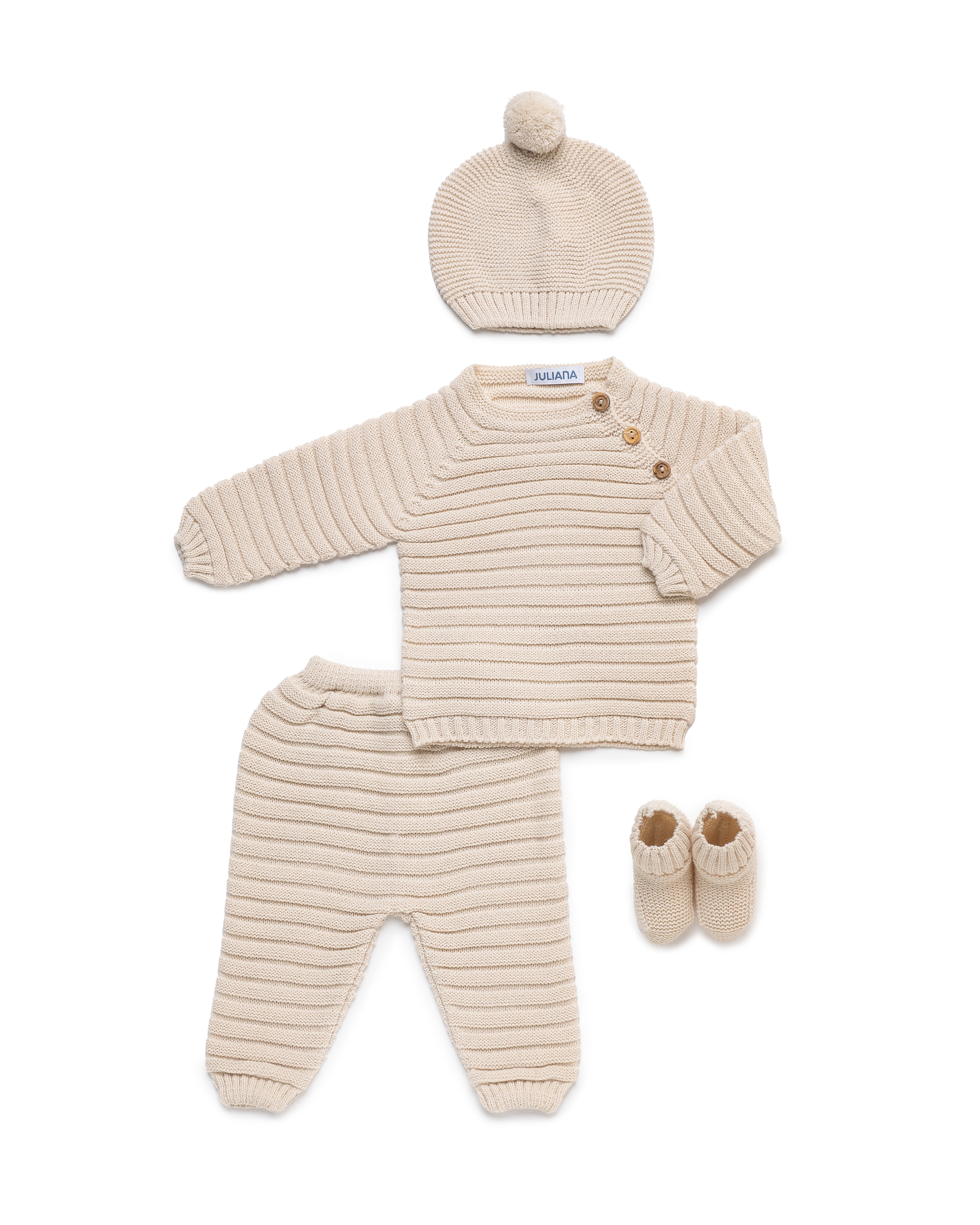 5-Piece Newborn Set with Trousers and Boots, Including Matching Blanket
