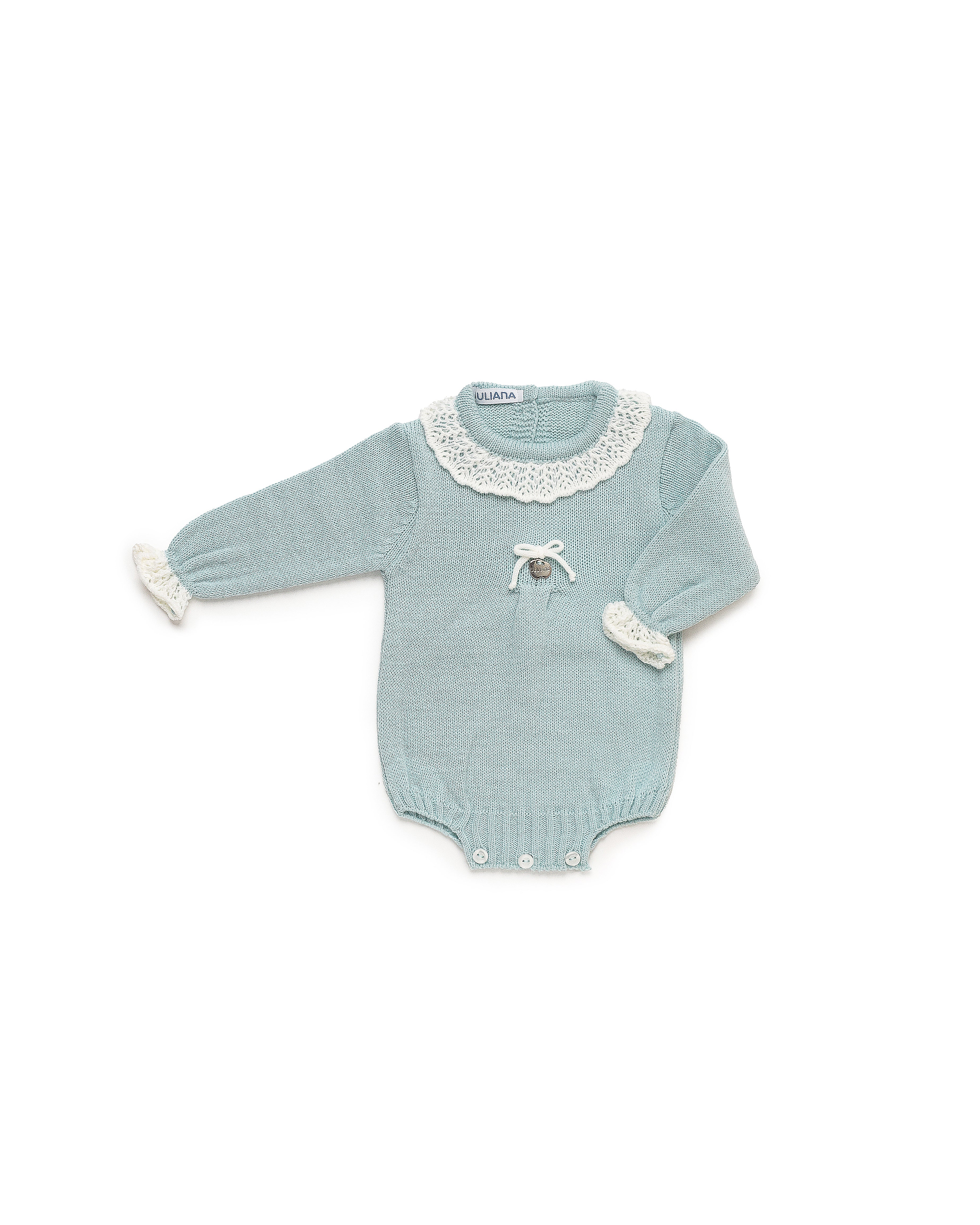 Knit Romper With Ruffle Collar