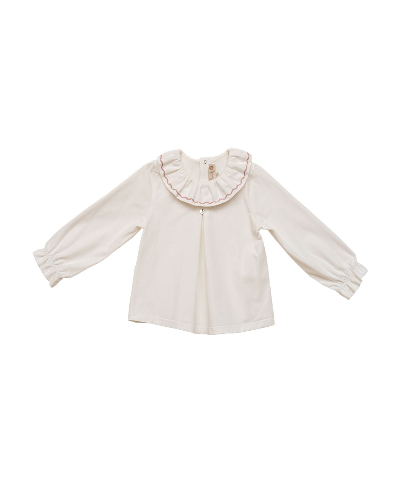 Girl’s 100% Cotton Blouse with Decorative Collar