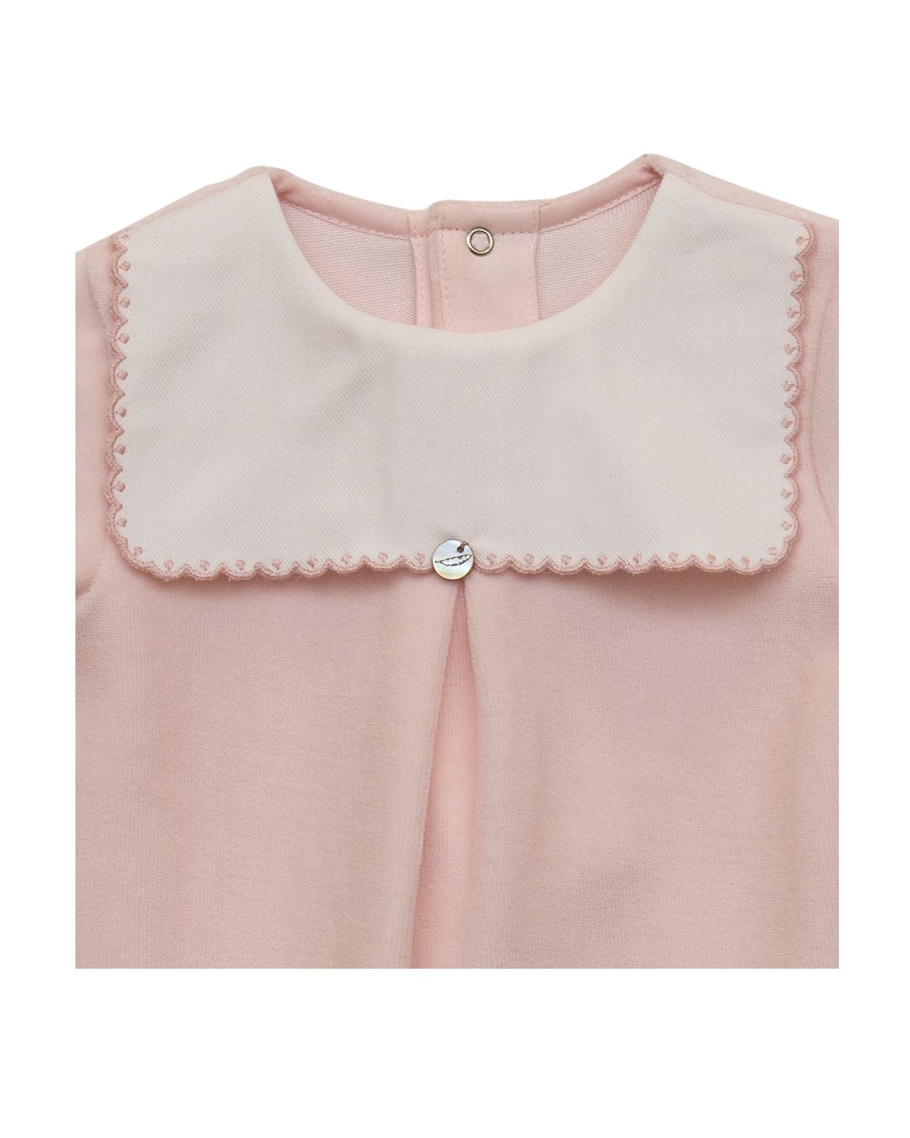 Girl’s Bodysuit with White Collar - 100% Cotton