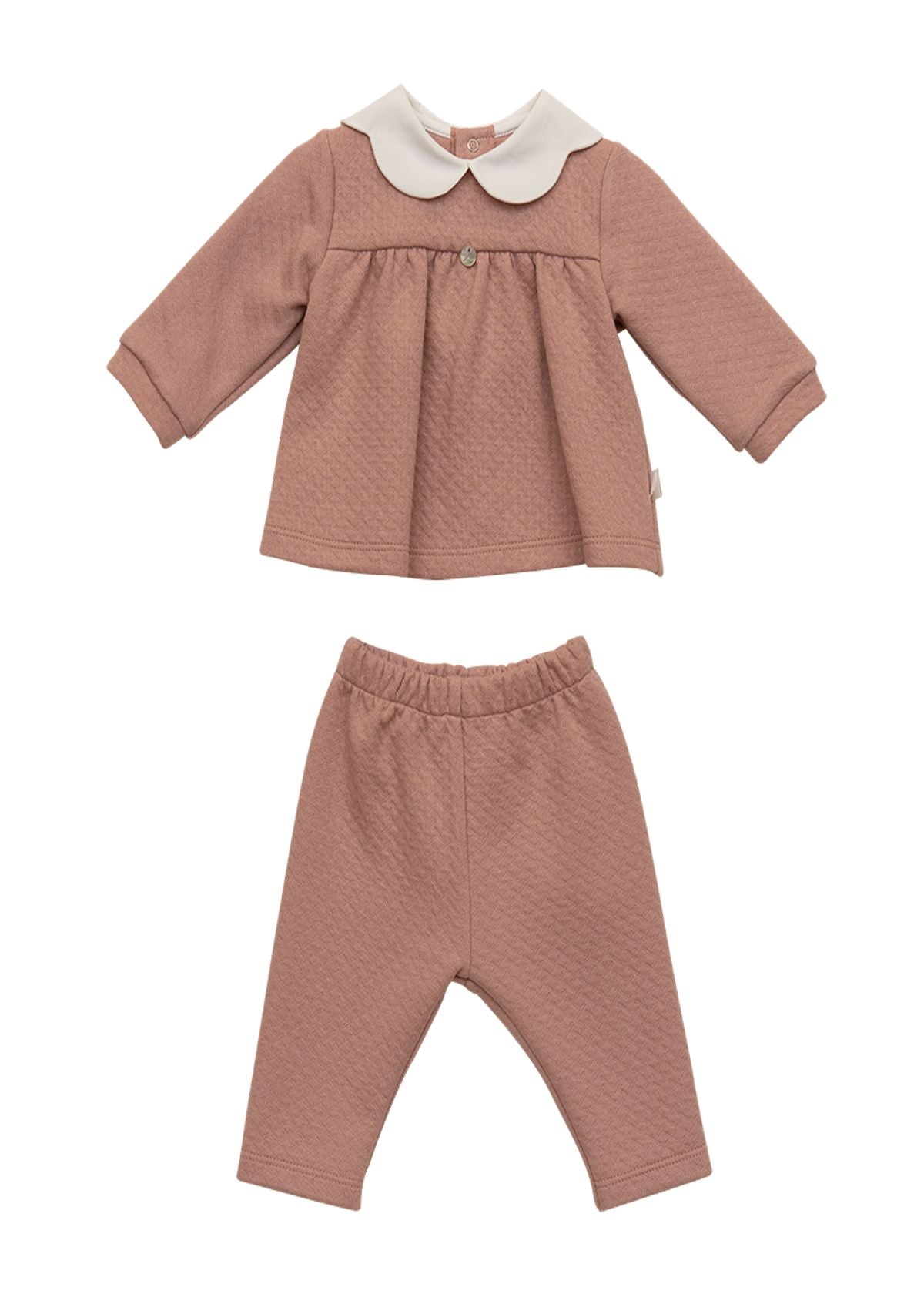 Girl Knit Top & Pants Set – Old Pink | 80% Cotton, 20% Polyester