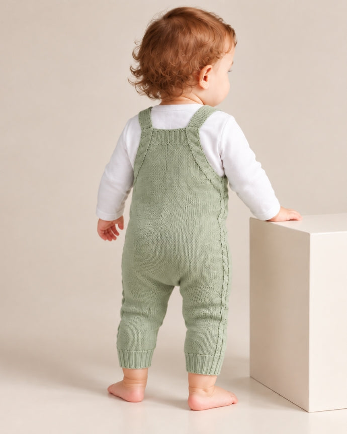 Baby Knit Romper with Shoulder Straps and Cotton Bodysuit